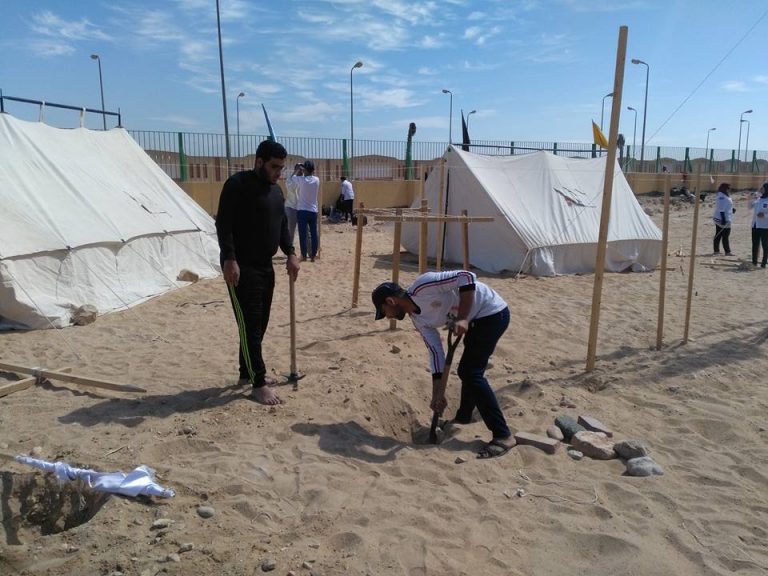 اليوم الثانى من فعاليات درع الجامعة الثالث لنشاط الجوالة