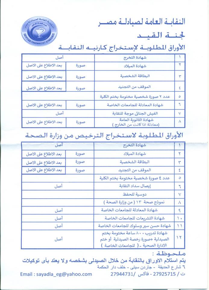 إعلان هام خاص بخريجى الفرقة الرابعة “لائحة قديمة”