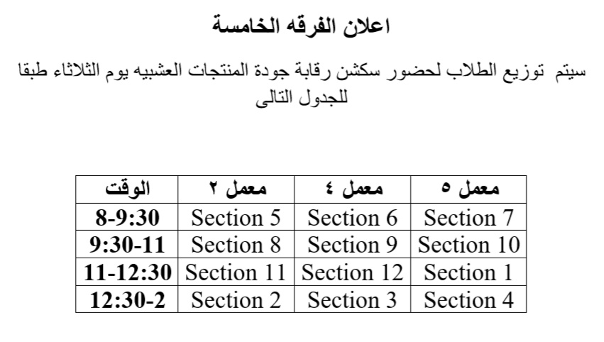 إعلان هام لطلاب الفرقة الخامسة