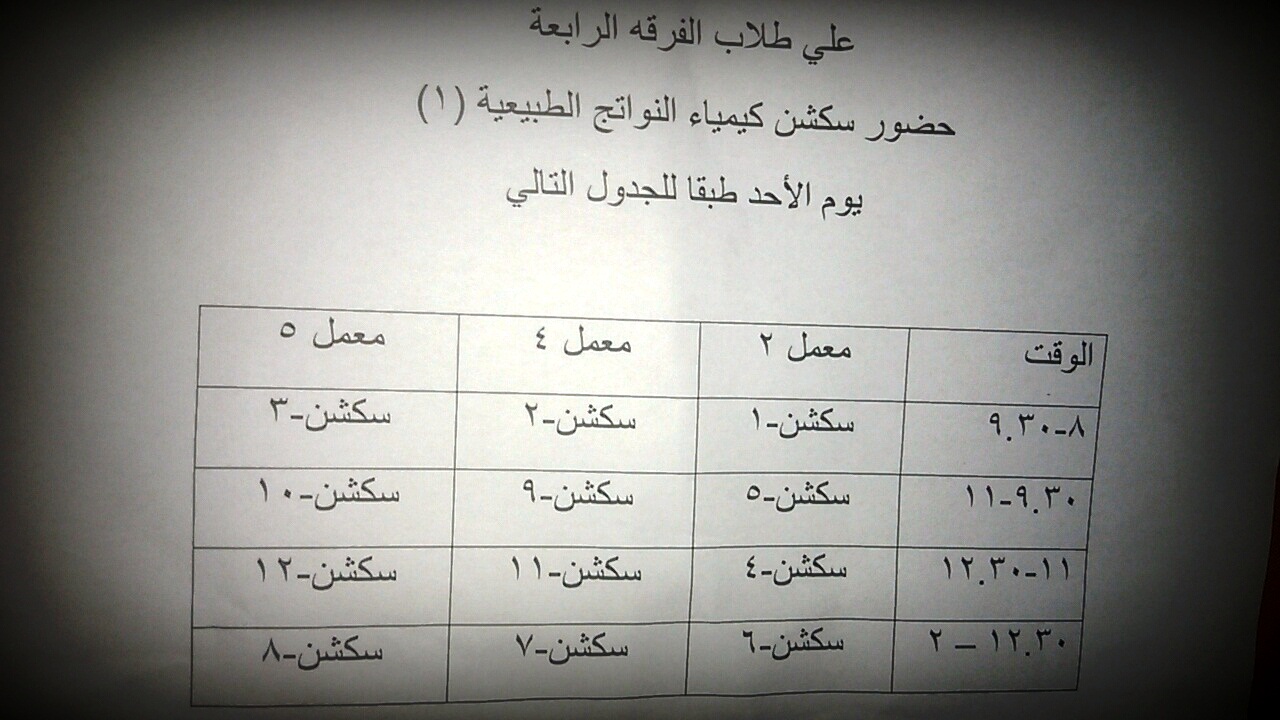 إعلان هام لطلاب الفرقة الرابعة
