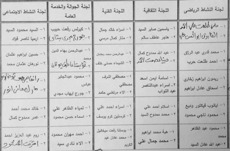 إعلان هام  لإقامة إنتخابات أمناء اللجان و الأمناء المساعدين على مستوى الكلية