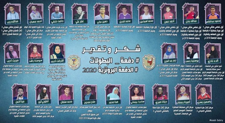 شكر و تقدير  لأبنائنا طلاب الفرقة الخامسة على كل ما قدموه من مراكز متقدمة على مستوى الجامعات والجامعة
