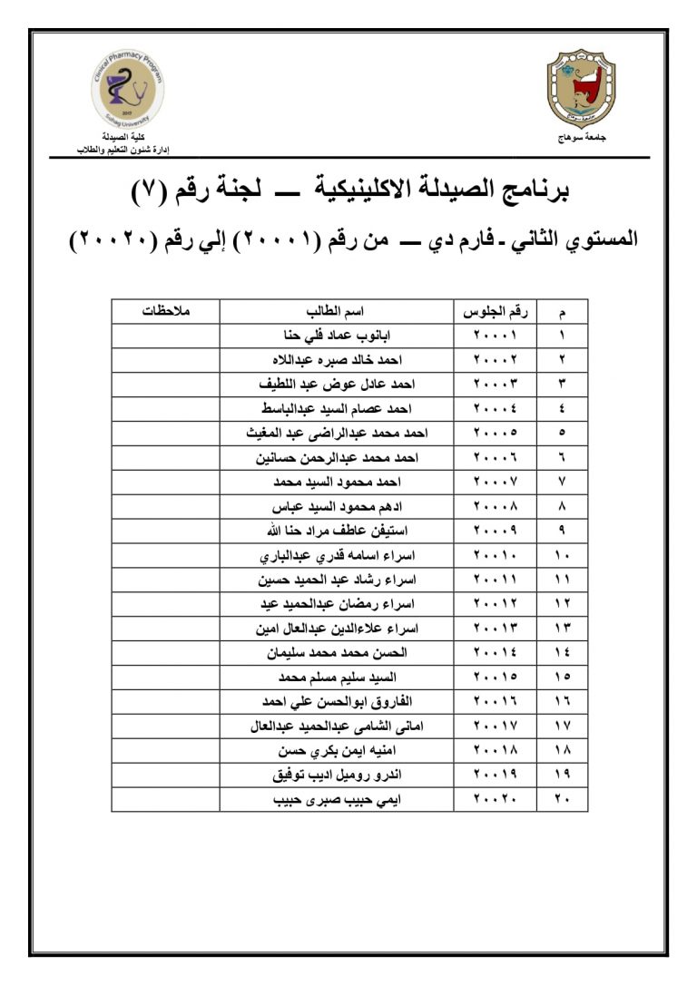 إعلان هام عن أرقام جلوس ودليل لجان المستوى الثانى لإمتحانات الفصل الدراسى الثانى