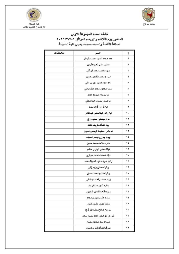 إعلان هام لطلاب المستوى الثالث برنامج الصيدلة الإكلينيكية